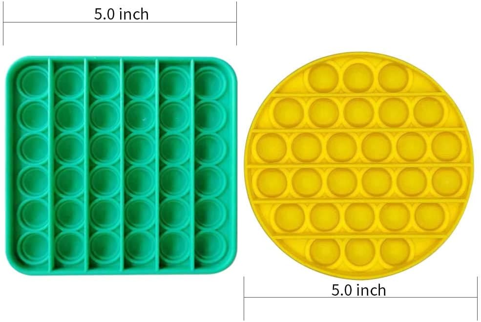 Push pop pop Bubble Sensory Fidget Toy - Autism Special Needs Stress Reliever Silicone Stress Reliever Toy,Squeeze Sensory Toy (Green+Yellow): Office Products