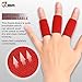 JBM Adult Finger Brace Splint Sleeve Thumb Support Protector Soft Comfortable Cushion Pressure Safe Elastic Breathable for Basketball Volleyball Baseball Badminton Tennis Boating Gym (Red)