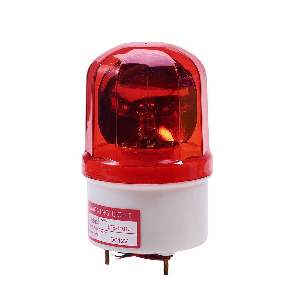Othmro LTE1101J Warning Light 12V 1W Red Buzzer Sound 90 db Flash Signal Lamp Bright Industrial Light 1Pcs