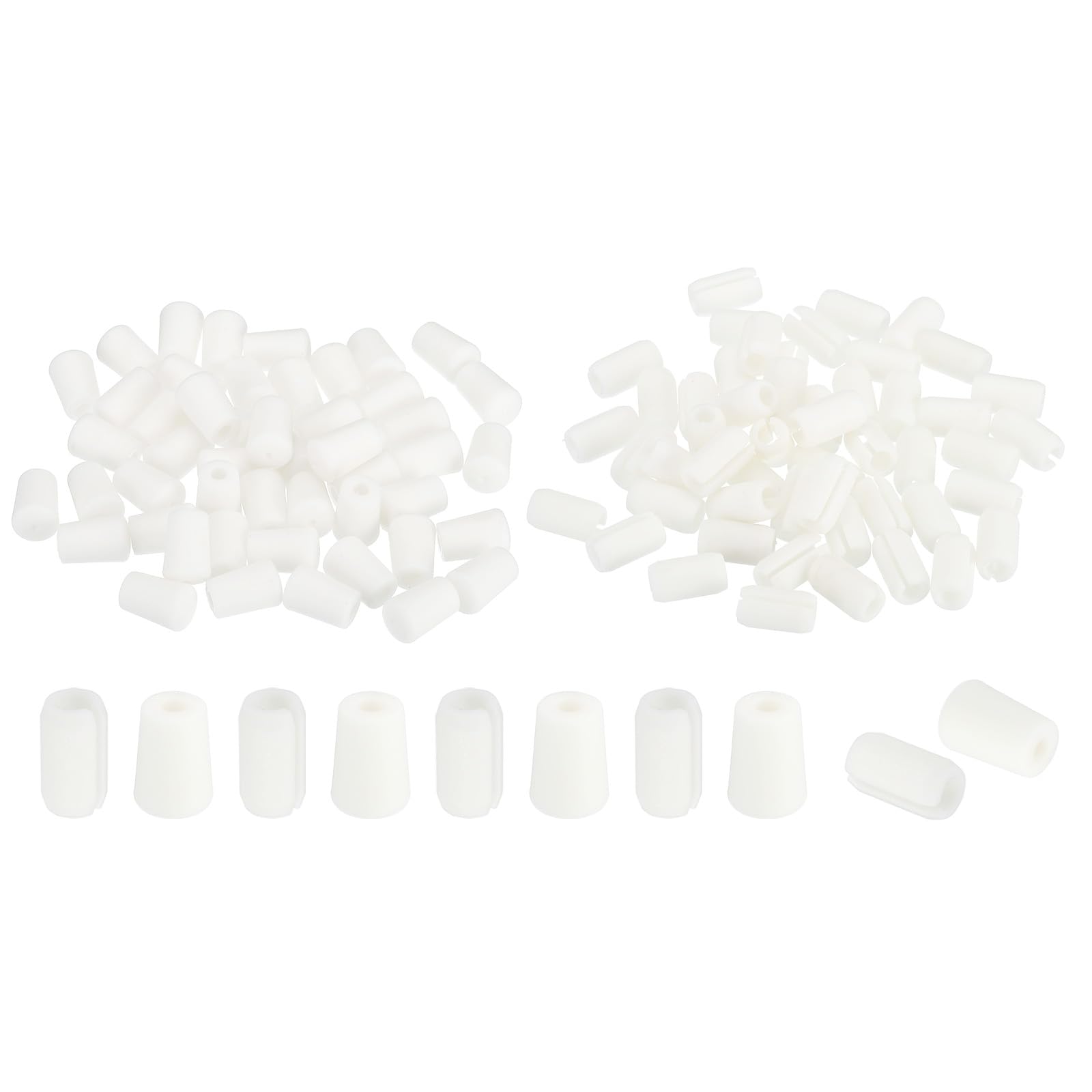 PATIKIL Kitchen Sink Rack Feet, 50Set 4mm IDx10mm OD Rubber Sink Protector Feet with 5mm ID x 10mm OD Bumpers Cover for Sink Rack Grid Replacement Parts, White