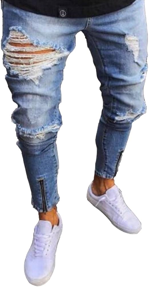 men's fashion ripped jeans