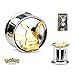Pokemon Pikachu Cut-Out 316L Stainless Steel Double Flared Tunnel Plug (Sold as Pair)