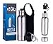 FROST Stainless Steel Beer Cooler Keeper Insulator + Keep Bottle Beer Cold+ Complete Bundle Includes Neoprene Carrying Case + Opener + Carabiner + Spacers - Fits Most 12 oz Glass Bottle