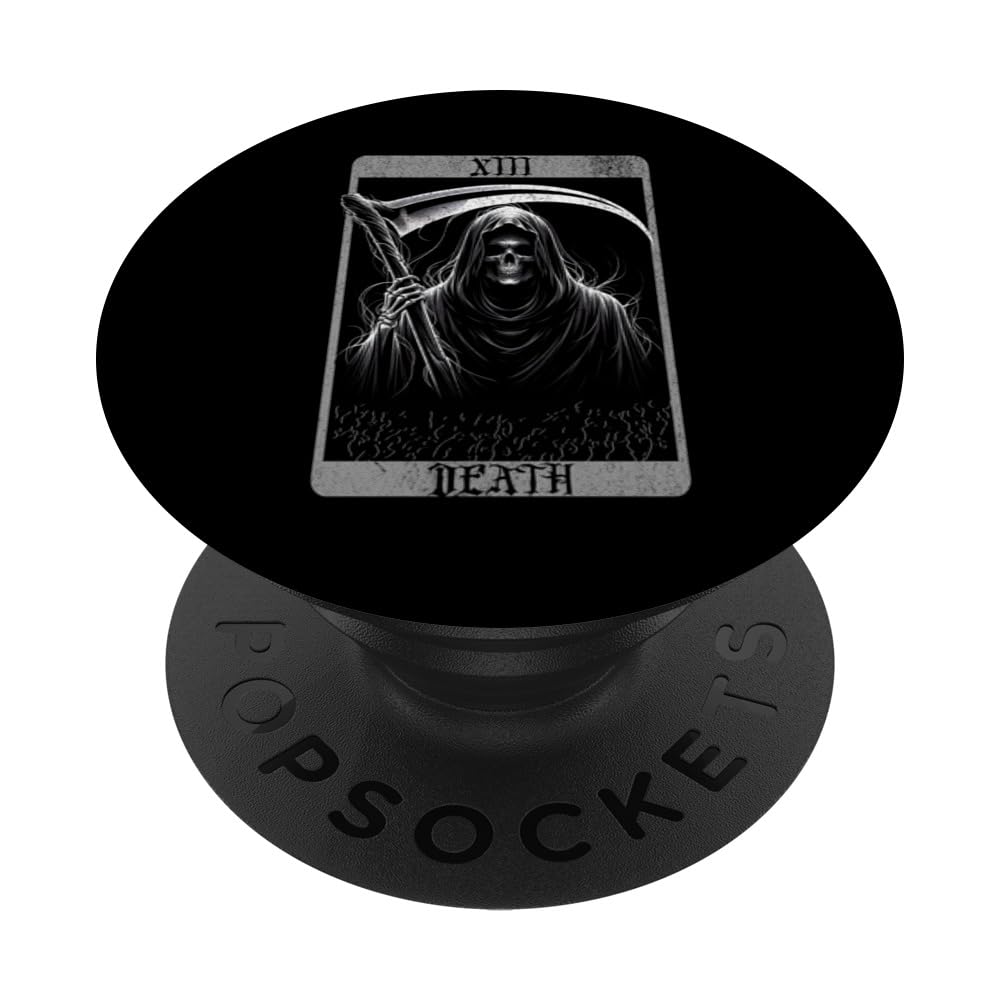 Vintage Death Tarot Card Grim Reaper Occult Satan Halloween PopSockets Swappable PopGrip