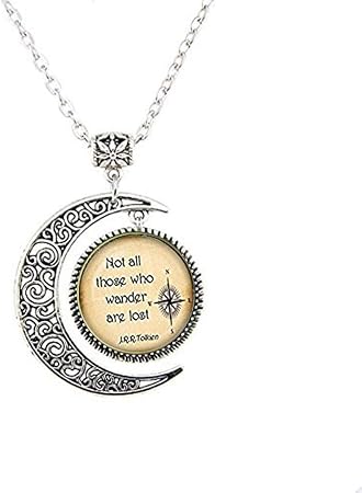 Charm Croissant De Lune Pas Tout Ceux Qui Wander Are Lost Citation Pendentif Citation Citation De Collier Bijoux Cadeau D Anniversaire Amazon Fr Cuisine Maison