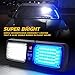 Xprite White Blue 86 LED SunShield Sun Visor Emergency Strobe Lights 12 Flash Modes Hazard Warning Light for Law Enforcement Vehicle
