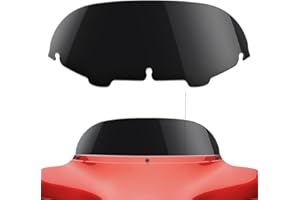 Amazicha 7" Black Round Batwing Windshield Windscreen Wind Splitter Compatible for Harley Davidson Touring Street Glide Electra Glide 1996-2013