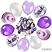 Konsait 60pcs 12 Inch Purple and White Balloons Confetti Balloons Latex Balloons for Birthday Party Decoration Girls Baby Shower Decorations Wedding Ceremony Princess Party