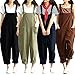 Romacci Women's Strap Overall Pockets Bib Baggy Playsuit Pants Casual Sleeveless Jumpsuit Trousers