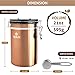 OPUX Coffee Canister | Stainless Steel Airtight Coffee Container with Scoop | Coffee Storage for Coffee Beans, Ground, Tea with Co2 Valve and Date Tracker | Coffee Jar (21 oz Copper)