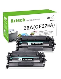 Aztech - Cartucho de tóner para HP 26A CF226A 26X CF226X (2 unidades), color negro