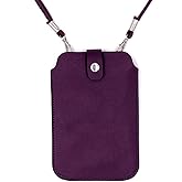 Leather Neck Pouch for Phone (Style 3) - Purple