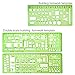 Boao 9 Pieces Geometric Drawing Templates Clear Green Building Formwork Stencils Plastic Measuring Rulers for Building and Studying