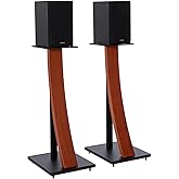 EXIMUS One Pair Fixed Height Universal Speaker Floor Stands with Real Wood - Cedar - 290 Series
