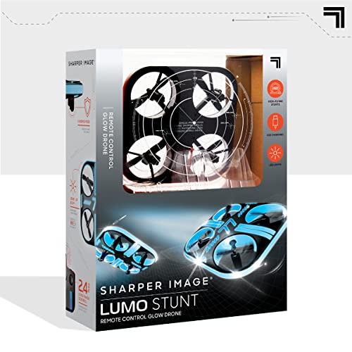 SHARPER IMAGE Lumo Stunt Remote Control LED Glow Drone, 2.4 GHz, Auto