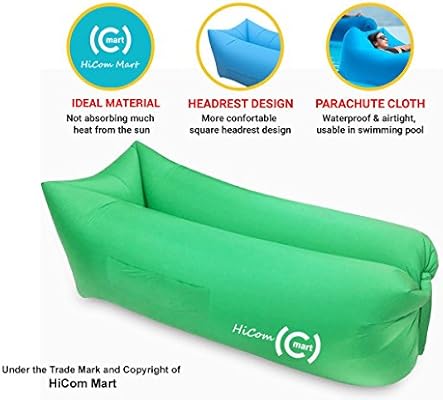 Hicom Mart Portable Inflatable Lounger Air Chair Blow Up Couch