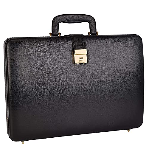 Genuine Leather Briefcase Laptop Compartment Expandable Features High