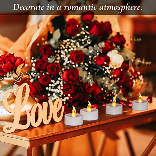 Eloer 24 Pack Battery Tea Lights, Flameless LED Tea Light Candles-Realistic and Bright Flickering Electric Fake Candle in Warm Yellow for Seasonal Festival Celebration Halloween Christmas