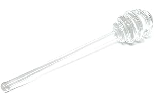 Honbay 1PCS Glass Honey Jam Syrup Dipper Stick Honey Spoon Dipper for Honey Pot Jar(6 Inch)