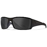 Wiley X WX Twisted Ballistic Black Ops Sunglasses, Safety Glasses for Men and Women, UV Eye Protection for Shooting, Fishing, Biking, and Extreme Sports, Matte Black Frames, Smoke Grey Tinted Lenses