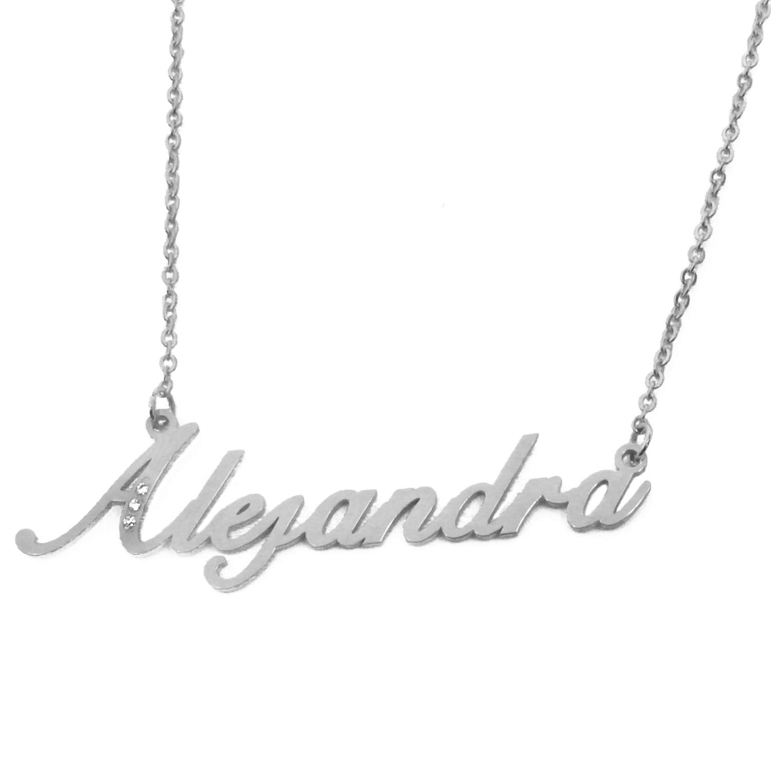 Kigu Alejandra Personalised Milan Name Necklace - 18ct Silver Tone Plated Packaging