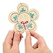 Baker Ross Ltd Wooden Flower Cross Stitch Keyring Kits for Beginners (Pack of 5) Embroidery Set with Thread for Kids
