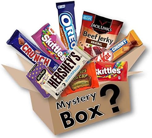 MISTERY BOX - AMERICAN BOX CANDY SNACK SURPRISE PACK OF SNACK SALES AND / OR SWEETS FOR GIFT IDEAS VINTAGE CARTON BOX