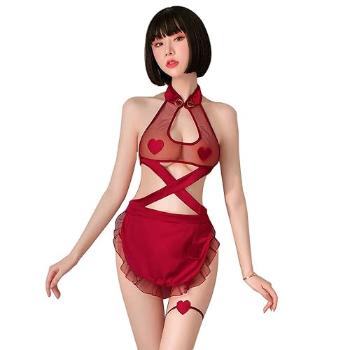 SINMIUANIME Women Lingerie sexy nightdress Japanese cosplay maid outfit  cosplay Lingerie (6932Red) in Dubai - UAE | Whizz Costumes