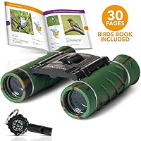 Aluminum Grade BINOCULARS FOR KIDS With BOOK And COMPASS | KIDS BINOCULARS With Clear Vision | Kids Explorer Kit With Whistle | Binoculars Kids For Both Boys And Girls | Toddler binoculars | Top Gift