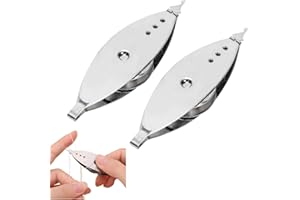 HILSAYUM 2pcs Stainless Steel Tatting Shuttle Kit Hand Lace-Making Craft Tool Metal Tatting Shuttle for Knitting, Weaving Machine (Silver)