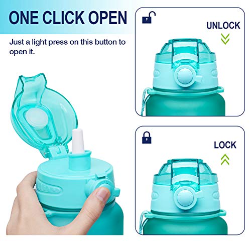 Giotto Large Half Gallon/64oz Motivational Water Bottle with Time Marker & Straw,Leakproof Tritan BPA Free Water Jug… - Image 3