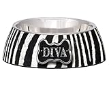 Loving Pets Diva Zebra Milano Bowl for Dogs and Cats, Small