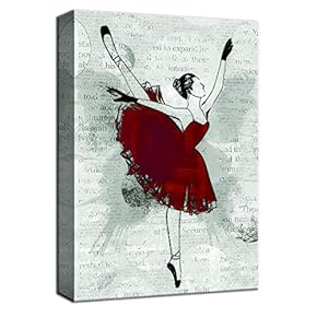 Ballet Dancer in Red Painting Artwork for Framed