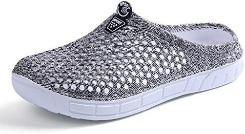 BADIER Women Mesh Summer Breathable Slippers Beach Garden Clog Sandals Shower Footwear Water Shoes Walking Anti-Slip Shoes gray 41