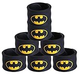 Justice League Superhero Slap Bracelet for Kids Boys & Girls Birthday Party Supplies Favors (7 Pack Batman)