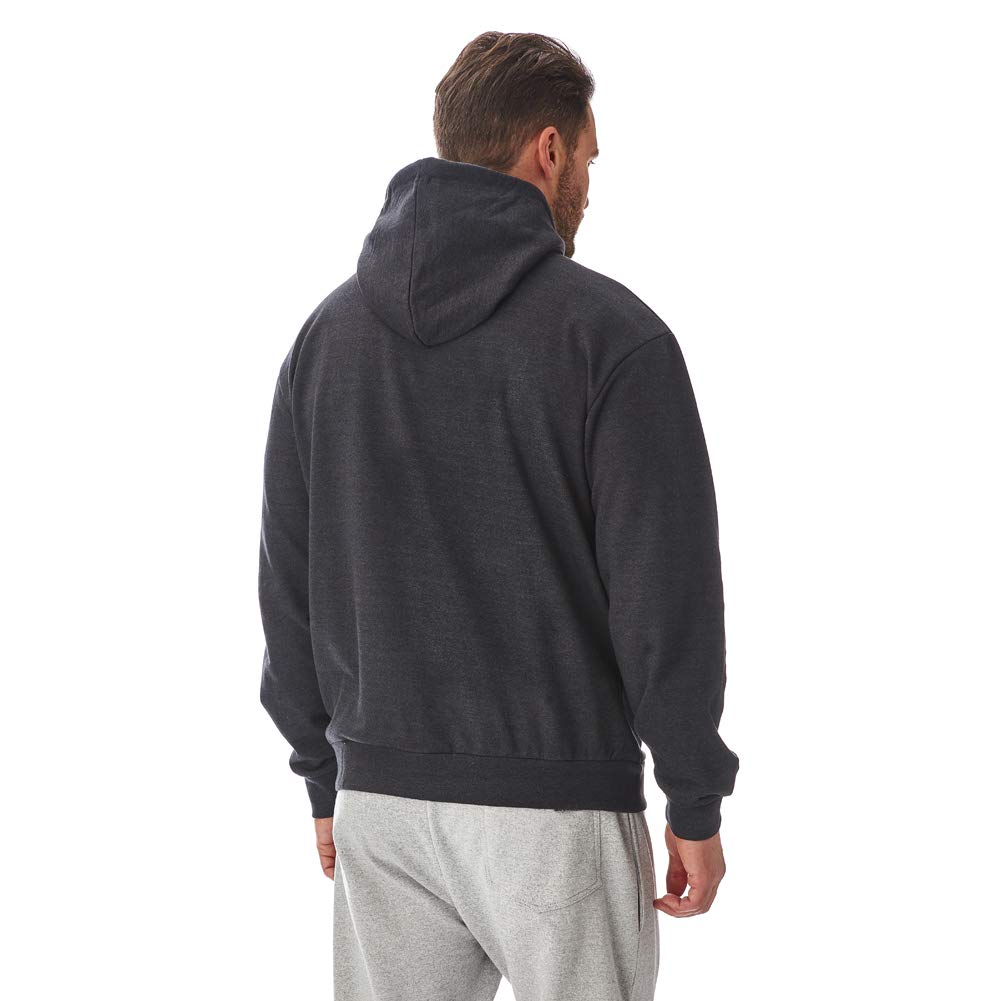 Iron Mountain Mens Soft Fleece Pullover Hooded Hoodie, Reclaimed Yarn Eco Friendly Top, Charcoal Marl, Large - Image 5