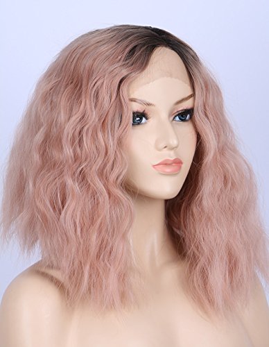 K’ryssma short bob wavy lace front wigs for white wom…
