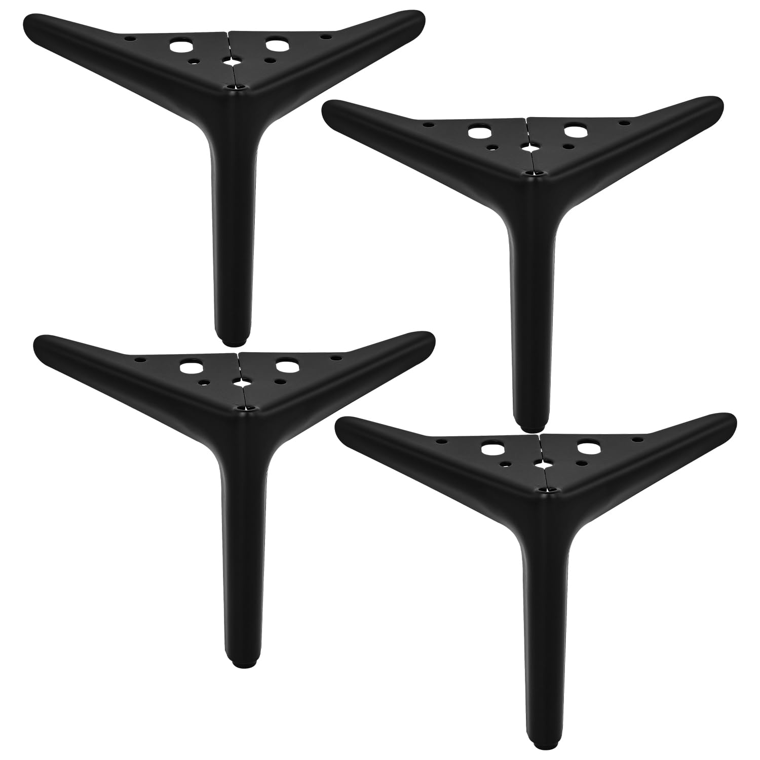 TCHOSUZ 7 Inch / 18cm Metal Furniture Legs, Set of 4 Heavy Duty Modern Diamond Triangle Table Desk Chair Sofa Legs Couch Feet With Screws For DIY Cabinet Cupboard TV Bench Stand 4 Pieces Black