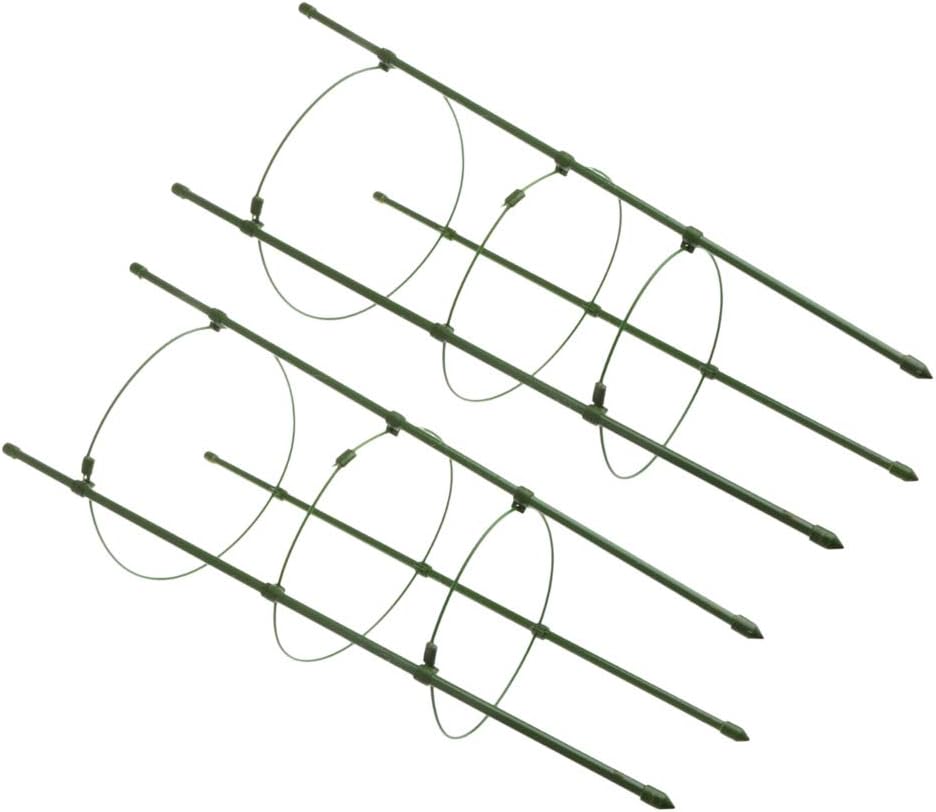 Yardwe 2pcs Garden Trellis Metal Potted Plant Support Vines Patio Climbing Trellises for Pepper Eggplant Tomato Flowers - 45CM
