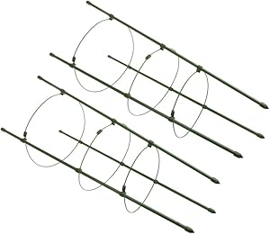 Yardwe 2pcs Garden Trellis Metal Potted Plant Support Vines Patio Climbing Trellises for Pepper Eggplant Tomato Flowers - 45CM