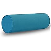 Velvetcossy Cylinder Round Memory Foam Support Pillows Cervical Neck Roll Pillow with Pillowcase Soft, Comfortable and Breathable for Sleeping, Chair, Car, Sofa,Travel (Lake Blue, 18x6)