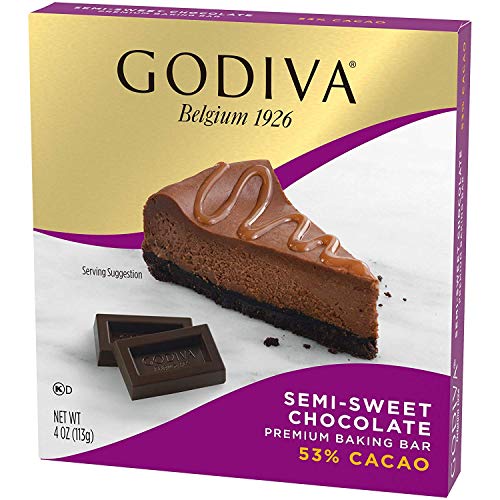 Godiva Semi-Sweet Chocolate Premium Baking bar, 4 oz
