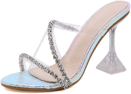 transparent mules heels
