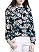Abollria Women's Flower Print Long Sleeve Stand Collar Casual Chiffon Blouse Shirt Tops