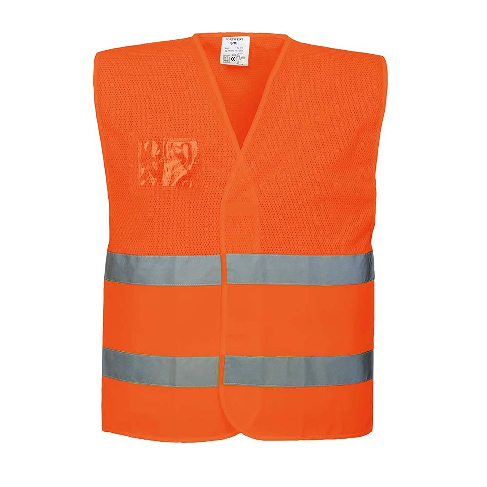 Portwest Hi-Vis Half Mesh Vest, Size: L/XL, Colour: Orange, C494ORRL/XL