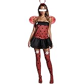 Seyumixi Women Ladybug Costume with Wings Headband Adult Halloween Beetle Fairy Dress Bee Cosplay Party Critter Costumes