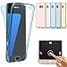 Full Coverage 360 Degree Front and Back Protective Case Shockproof TPU Gel Transparent Clear Cover for Galaxy S7 Edge (Transparent Blue)
