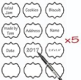 Clear Custom Personalized Adhesive Vinyl Stickers Label Multi-use on Mason Jars,Glass Bottles, Gift Box, Pantry, Self-stick, Organizer Home Kitchen School Office, Thank You Stickers, 60pcs
