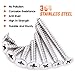 Rustark 150Pcs M5 [10-45mm] 304 Stainless Steel Flat Head Phillips Cross Wood Screw Self Tapping Drilling Screws Assortment Kit