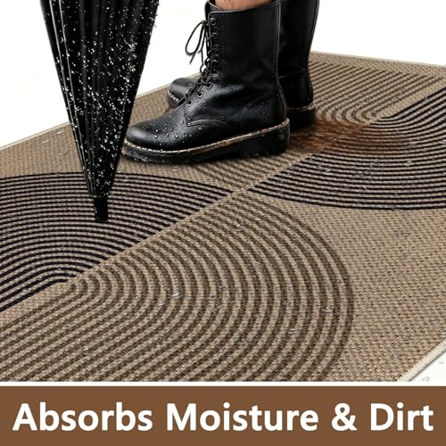 Capslpad Dirt Trap Door Mat 80x120cm, Non Slip Door Mat for Interior Door, Machine Washable Entrance Mat, Durable Jute Look, Indoor Entrance Mat